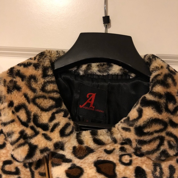 Faux fur leopard jacket beautiful size xl /14 - Picture 6 of 7